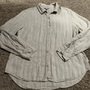 Orvis Classic Collection Linen Blend Shirt Women's Small Button Down Striped - Picture 1 of 6