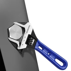 WORKPRO 4-inch Stubby Adjustable Wrench 0.94" Extra Wide Jaw Opening Metric/SAE - Picture 1 of 9