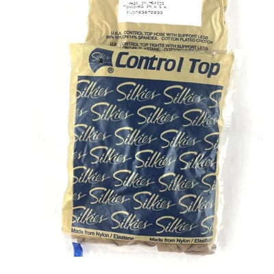 Lote De Dos Pantimedias De Colección Años 90 Silkies Control Top Grande Beige Miel Soporte para Piernas Foto 1 de 4