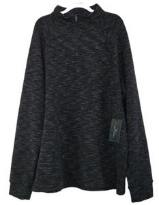 Marc Anthony Luxury Mens Size XXL Black Speckle Slim Fit 1/4 Zip Jacket Fleece - Picture 1 of 14