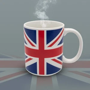 Lo último taza Union Jack Inglaterra Gran Bretaña bebida 12 oz café taza de té de cerámica - Imagen 1 de 4