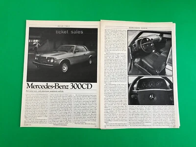 1982 MERCEDES BENZ 300CD 300 CD ORIGINAL PRINT AD 5 PAGE ROAD TEST PRINTED - Image 1 of 3