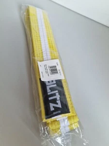 Blitz Sports Yellow With White Stripe Karate Belt Judo Rank Colour Belt 250cm - Picture 1 of 1