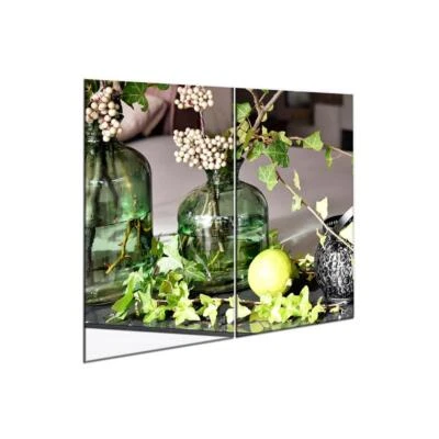DECORWELT Herdabdeckplatten Set 2x30x52 cm Ceranfeld Abdeckung Glas Spritzschutz Küche