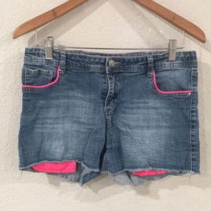 Total Girl tg Girls Sz 18 1/2 Plus Denim Shorts Adjustable Stretch - Picture 1 of 12