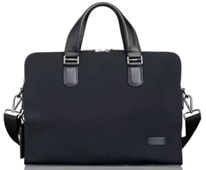 Tumi Harrison Seneca Slim Briefcase Laptop Bag Nylon Leather Black 63000D $395 - Picture 1 of 12