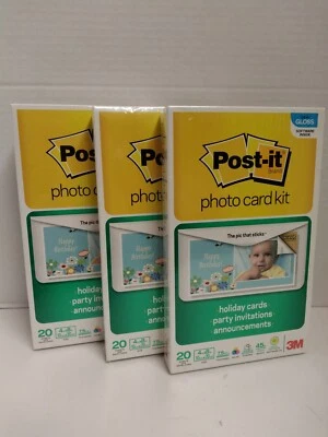 New Post-it 3 Photo Card Kits 4"X 8"  Semi Gloss Sticky Picture Paper & Software - Image 1 of 4