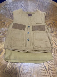 Vintage SAFTBAK Made In USA Tan Canvass Small Game Hunting Vest Back Pouch M - Picture 1 of 13