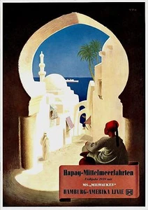 Original Vintage Cubierta Impreso VIAJE MEDITERRÁNEO HAPAG 1939 - Imagen 1 de 1