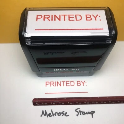 Printed By Rubber Stamp Red Ink Self Inking Ideal 4913 - Image 1 of 4