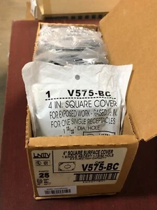Unity 4" Square Surface Cover; Single Receptacle #V575-BC (Box of 25) - Picture 1 of 2