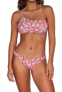 Swim Systems Floral Bandeau Two Piece Bikini Swimsuit Bathing Suit Small 34D Cup - Picture 1 of 12