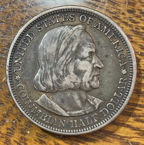 1893 Columbian Half Dollar Nice Original AU Deep Patina CHRC Cover