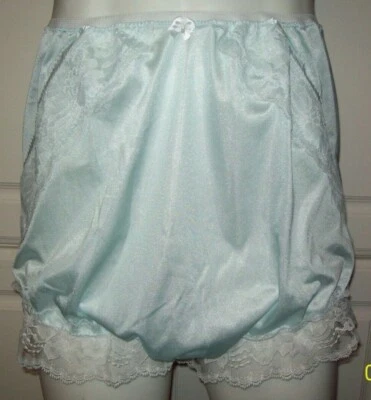 LIQUIDACIÓN AZUL CLARO Nylon Tricot Bloomer SISSY PANTY Hombres Mujeres 29-44" Cintura Foto 1 de 2