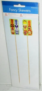 Fancy Hawaiian Style Skewers ~1" x 9.75" ~ 8 Pack - Picture 1 of 1