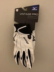 Mizuno Vintage pro baseball Batting Gloves White & Black Youth Large - Picture 1 of 2
