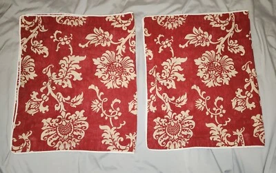 Par Chaps Ralph Lauren Riviera Francesa King Sham (2) Vermelho Jacobino Floral Bege  - Imagem 1 de 4