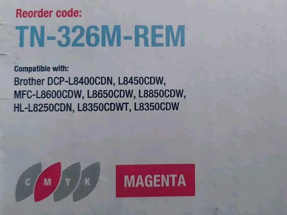 Compatible with Brother TN-326M TN326M L8400CDN L8450CDW L8250CDN Magenta Toner - Image 1 of 1