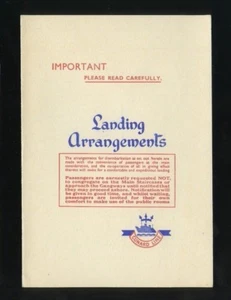 1962 RMS Mauretania Havre Landing Arrangements - Cunard Line - Bild 1 von 2