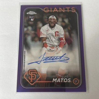 2024 Topps Chrome Purple Refractor SSP /250 Luis Matos Rookie Auto #AC-LM - Image 1 of 2