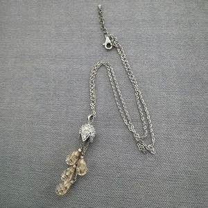 Vintage 925 Sterlingsilber Halskette Träne Tropfen Hänger Halskette 17 Zoll - Bild 1 von 4