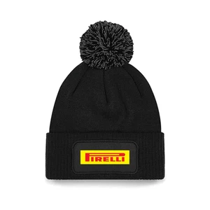 Pirelli Car Motor Sport Tyres Unisex Beanie Patch Printed Bobble Hat Winter Warm - Picture 1 of 1