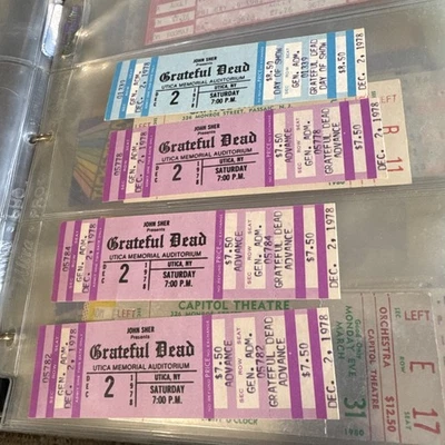 GRATEFUL DEAD MINT UNCUT TICKET-1978 Utica memorial auditorium-Utica NY-Pick ONE - Image 1 of 4
