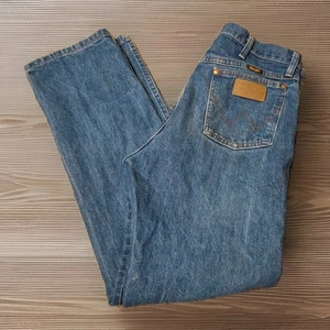 Vintage Wrangler Jeans Herren 32x32 Blau Lightwash Cowboy Schnitt Denim Arbeit 13MWZ - Bild 1 von 13