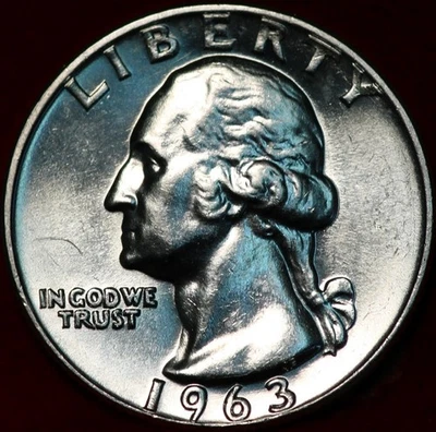 Uncirculated 1963-D Denver Mint Silver Washington Quarter - Image 1 of 2