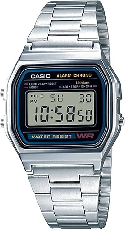 Orologio CASIO A158WA-1DF Uomo Donna Unisex VINTAGE Classico Acciaio Sveglia DD - Immagine 1 di 1