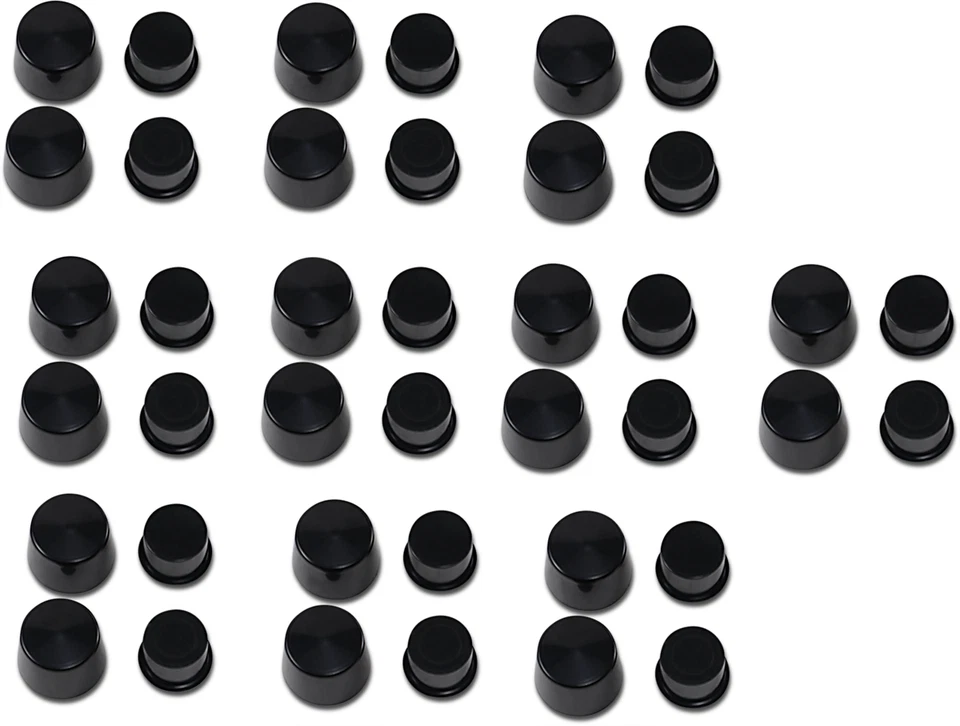 Drag Specialties Bolt Cover Kits Individual Black Covers 10 Pack 2402-0162 - Image 1 of 1