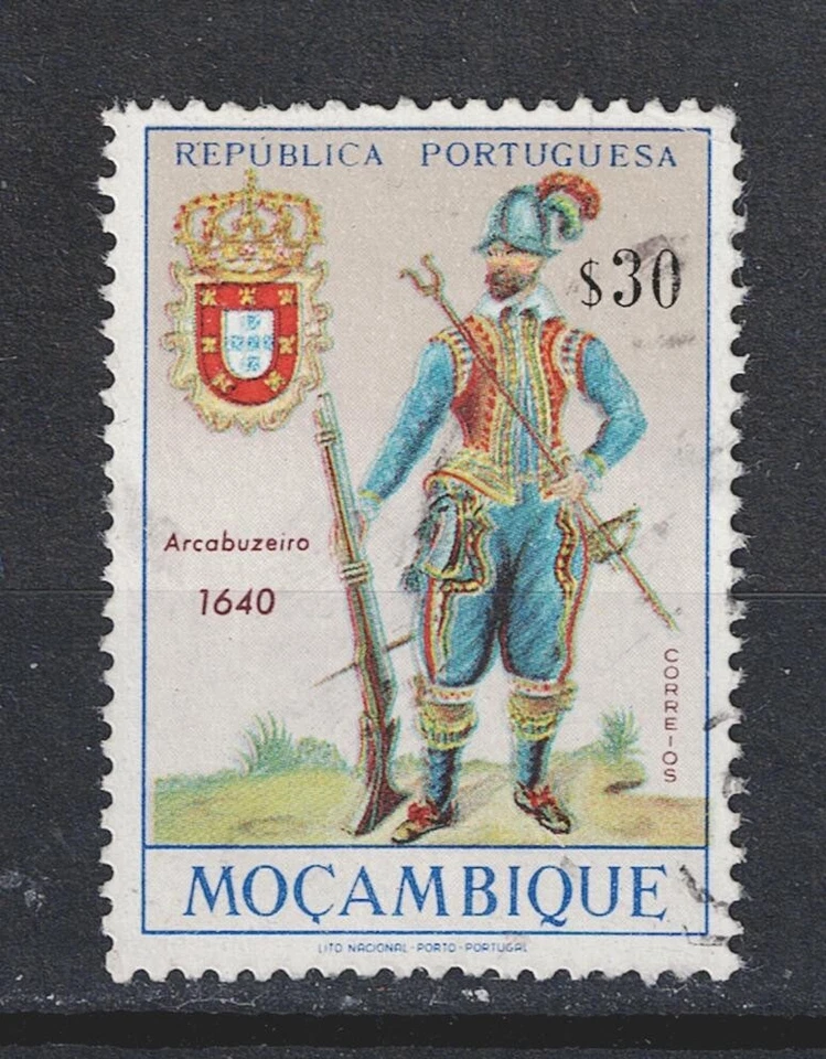 Angola Portuguise Imperial Colonial Army Officer Coat of Arm old stamp 1962 A-2 - Image 1 of 1