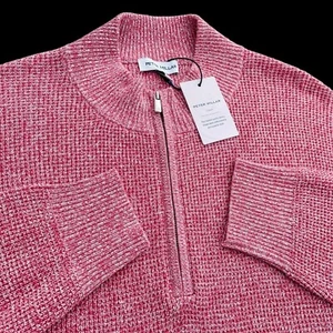 Peter Millar Crown Basketweave Knit Merino Wool Quarter Zip Sweater XL $250 - Picture 1 of 9