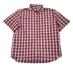 Carhartt Shirt Mens 2XL Red Plaid Short Sleeve Cotton Workwear Button Down Relax - Picture 1 of 8