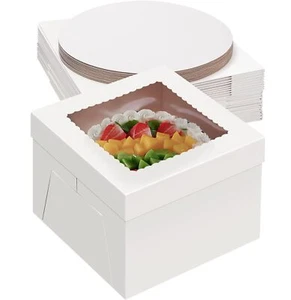 10Pack 12 Inch Tall Cake Boxes With Cake Boards 10 boxes & 10 boards 12X12X8 ... - Picture 1 of 7