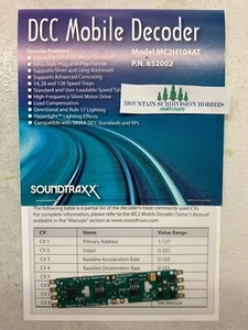 Soundtraxx 852002 MC2H104AT Atlas Style Board Mobile Decoder   MODELRRSUPPLY - Picture 1 of 2