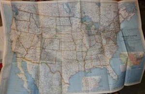 National Geographic Map of The United States and the adkoining portions of Canad - Foto 1 di 3