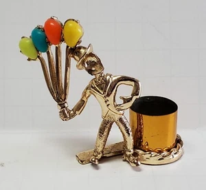 Vintage Balloon Man 1-Slot Lipstick Holder Carnival Circus Clown Unique Rare - Picture 1 of 6