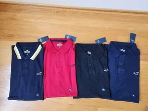 NWT Hollister Stretch Icon Polo Tee  SS Red, Black, Blue, Navy Tipped  XXL - Picture 1 of 5