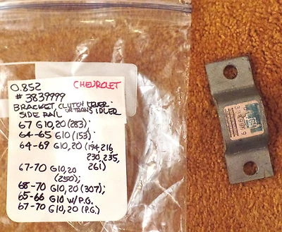 Chevrolet G10 1967-70, 20 embrague/palanca loca soporte de riel lateral 3839999 Foto 1 de 3