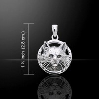 Jody Bergsma Long Hair Cat Katze Anhänger 925er Silber Symbol Schmuck - NEU
