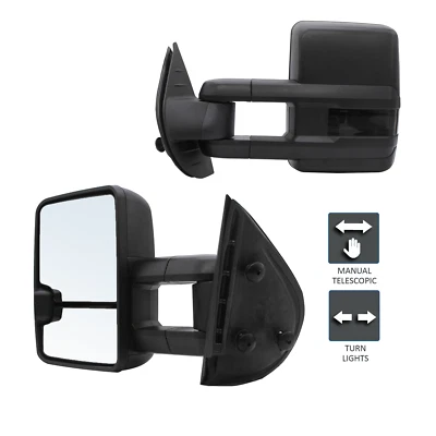 Пара ручных буксировочных зеркал для 2010 2011 2012 2013 Chevy Silverado 1500/2500/3500 - Изображение 1 из 4