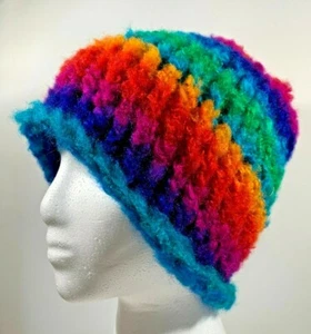 Gorro Tejido a Mano Arco Iris Multicolor Adulto Adolescente Unisex Mezcla Mohair #3 - Imagen 1 de 4