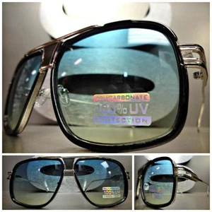 Men or Women CLASSIC VINTAGE RETRO Hip Hop Style SUNGLASSES Black & Silver Frame - Picture 1 of 10