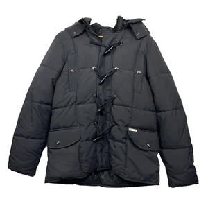 Vintage Sean John Quilted Jacket Mens Medium Black Snow Faux Fur Collar Trim - Bild 1 von 12