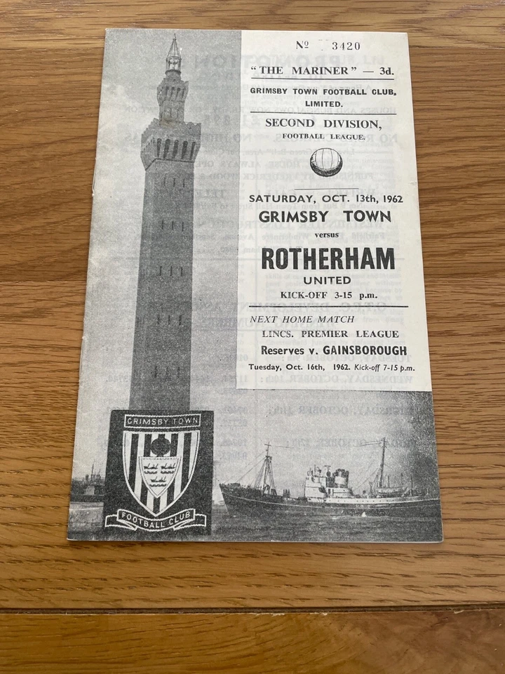 Grimsby town v Rotherham 1962/63 - Image 1 of 1