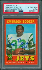 1971 Topps EMERSON BOOZER Signed Card #73 Slabbed Auto New York Jets BAS - Picture 1 of 2
