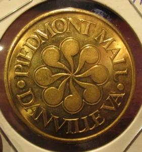 Vintage Strouse Greenberg Piedmont Mall Danville, VA Token - Virginia Virg. - Imagen 1 de 2