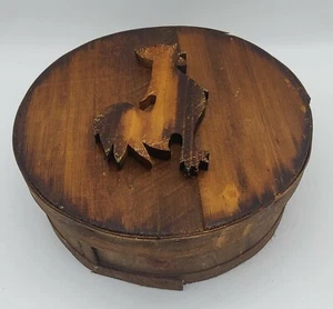 Dufecks of Denmark Wisconsin Wood Rooster Chicken Cheese Storage Box Rustic 15" - Picture 1 of 9