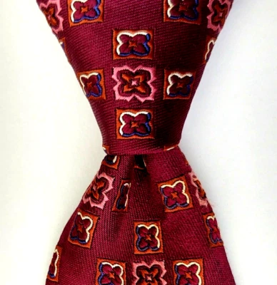 Corbata geométrica ROBERT TALBOTT Best of Class para hombre 100 % seda vino/rosa/dorado usada en excelente estado Foto 1 de 3